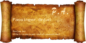 Passinger Antal névjegykártya